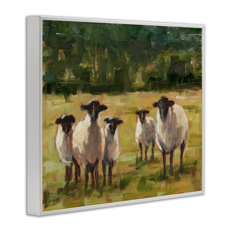 Stupell Flock of Sheep Family Painting Framed Giclee Texturized Art by Ethan Harper
