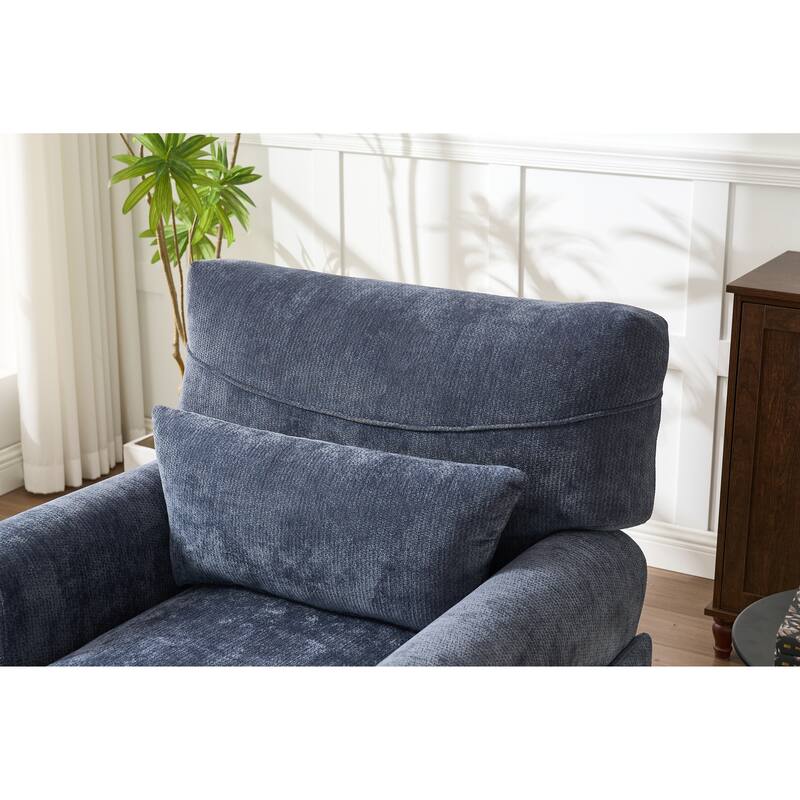 Blue Modern Chaise Lounge Upholstered Indoor Leisure Sofa Recliner Office Chair Sleeper for Living Room