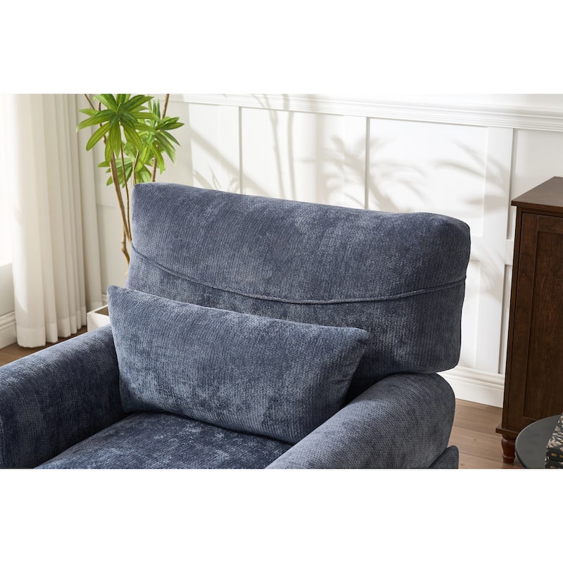 GDFStudio - Marcelline Chaise Lounge Recliner with Solid Wood Frame and Cushion