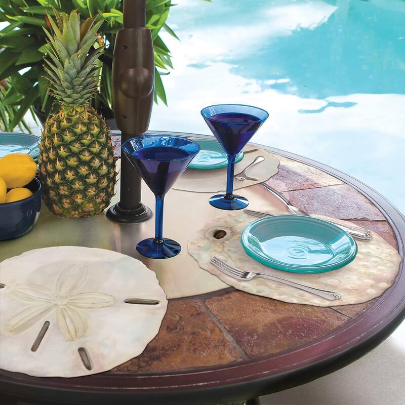 Sand Dollar Reversible Shaped Easy Care Placemat Set of 4 Made in The USA