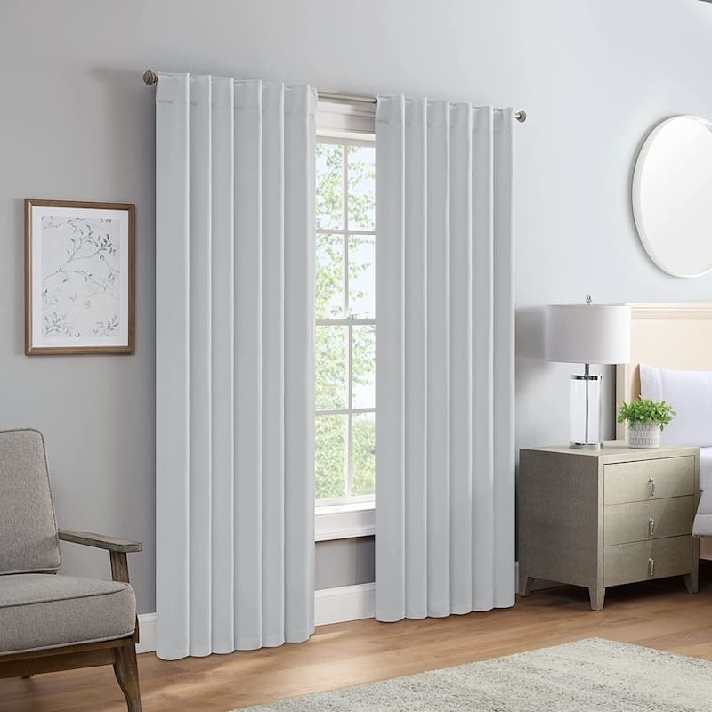 Eclipse Lambert Room Darkening Curtains - Silver White - 52x63 - 63 Inches