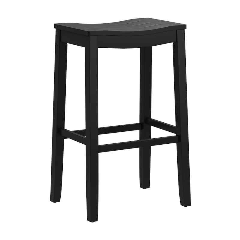 Hillsdale Furniture Fiddler Wood Backless Stool - Black - Bar Height