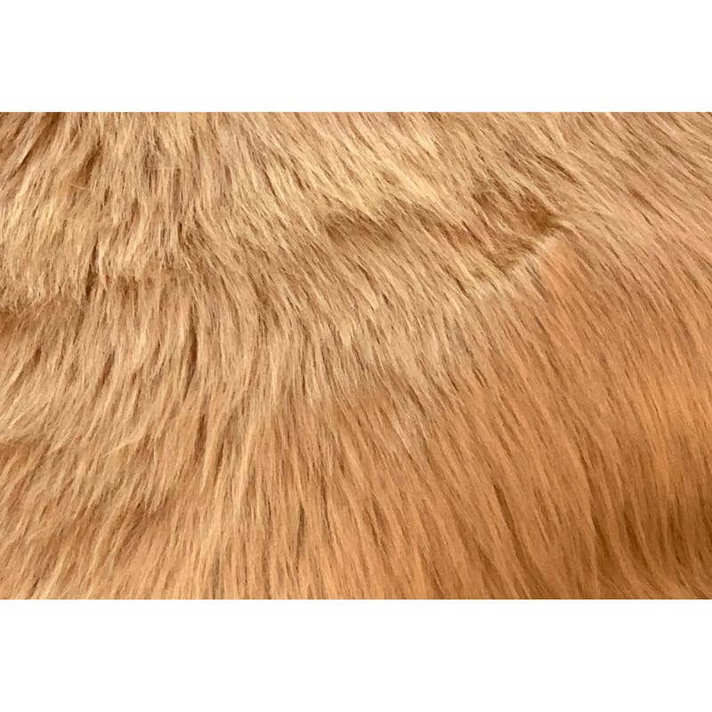 Ovella Home Premium Luxurious Faux Sheepskin 2-Pelt Plush Shag Accent Rug - 3' x 4' - 3' x 4' - Camel
