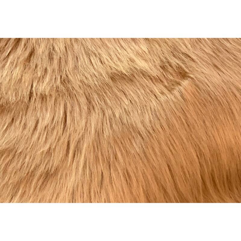 Ovella Home Premium Luxurious Faux Sheepskin 3-Pelt Plush Shag Area Rug - 3' x 5'6' - 3' x 6' - Camel