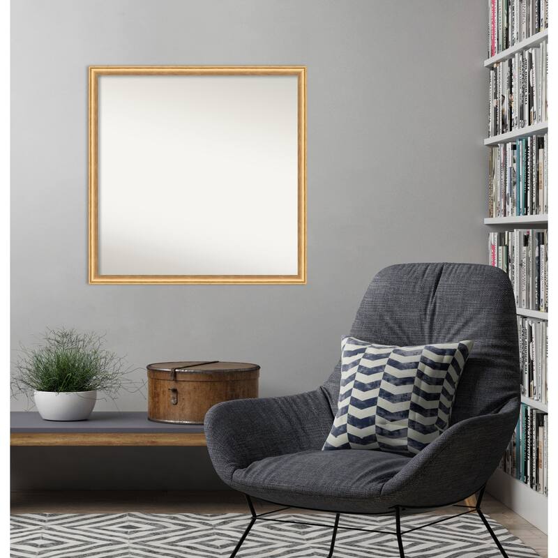 Salon Scoop Non-Beveled Wood Framed Wall Mirror
