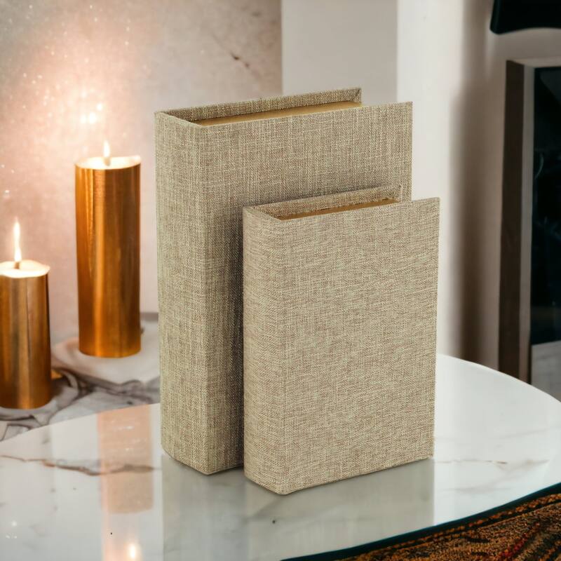 Canter Isle Beige Linen Book Box Set