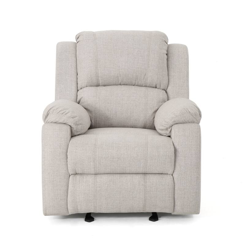 Upholstered Linen Manual Recliner Sofa Chair with Adjustable Backrest and Footrest, Modern Home Lounge Chair for Living Room