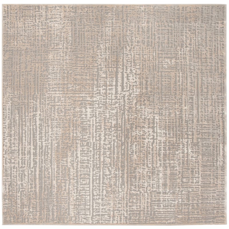 SAFAVIEH Meadow Jilia Modern Abstract Rug - 6'7" Square - Ivory/Grey