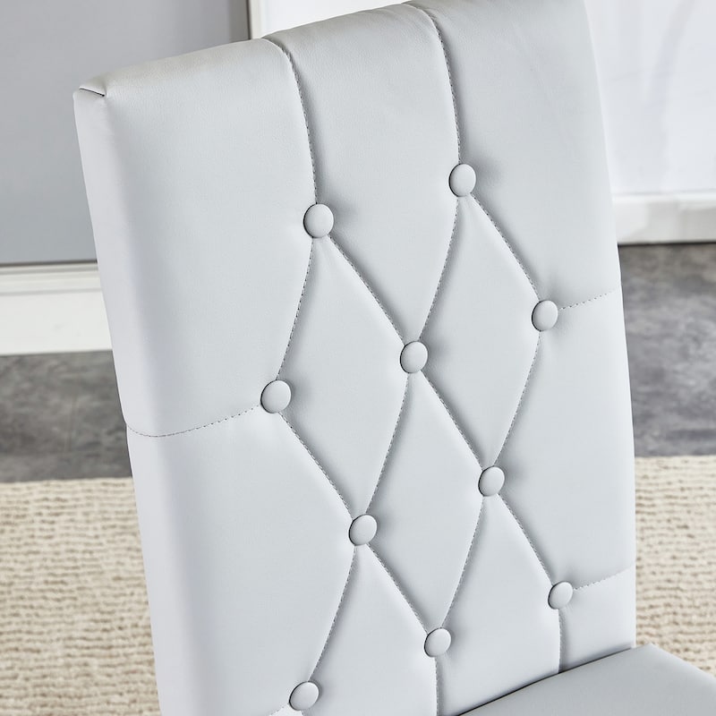 4PCS Silver Metal Dining Chairs