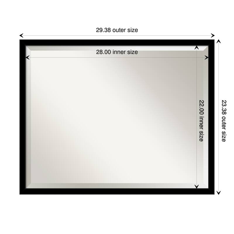 Beveled Wall Mirror - Jet Black Frame - 29.5 x 23.5-inch - Jet Black