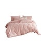 preview thumbnail 1 of 7, Pink Ruffle Duvet Cover, Fitted Bedding Set, 100% Cotton