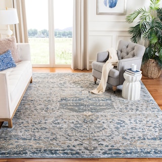 SAFAVIEH Martha Stewart Settimia Vintage Oriental Polyester Rug - Ivory/Grey - 5' 3" x 7' 6"