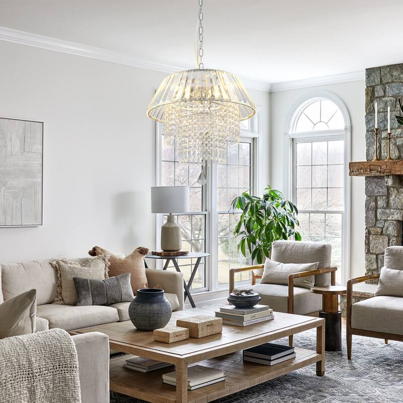 Oaks Aura Exquisite Chandelier,3 Lights Pendant Light,Modern Bohemian Chic Hanging Lamp,Height Adjustable for Living Room,Office