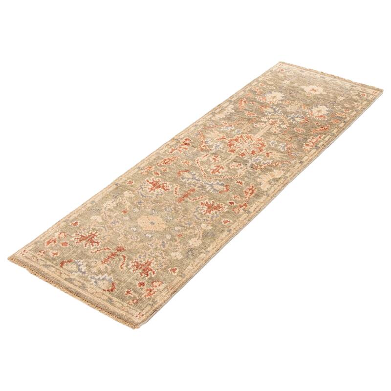 ECARPETGALLERY Hand-knotted Jules Serapi Olive Wool Rug - 2'6 x 7'10