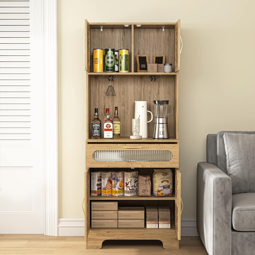 67'' Tall Pantry Buffet Cabinet Freestanding Hutch Cupboard
