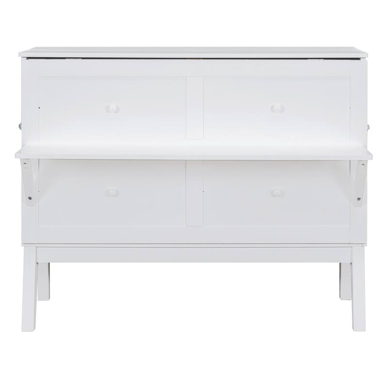 Murphy Bed Platform Bed with USB Port & Removable Shelves On Each Side