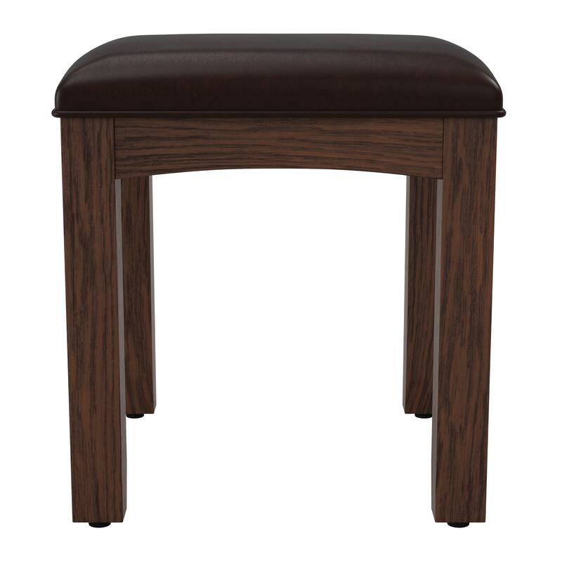 Modern Mission Bedroom Bench for Vanity in Vintage Oak - Vintage Oak