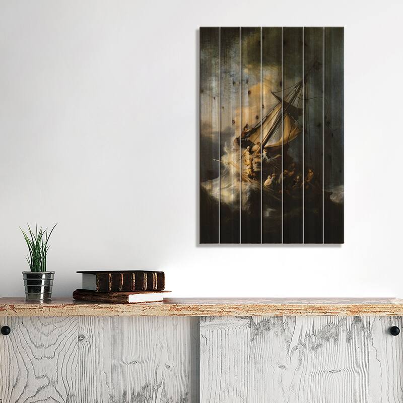 The Storm on the Sea of Galilee Print On Wood by Rembrandt van Rijn - Multi-Color