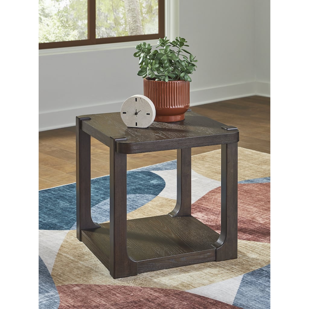 Signature Design by Ashley Breckington Brown End Table - 27"W x 24"D x 24"H