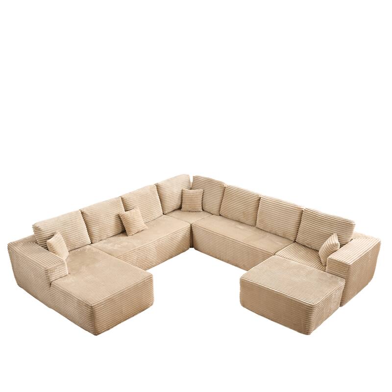 OVIOS 5-Piece Arced Plush Modular Sofa Set