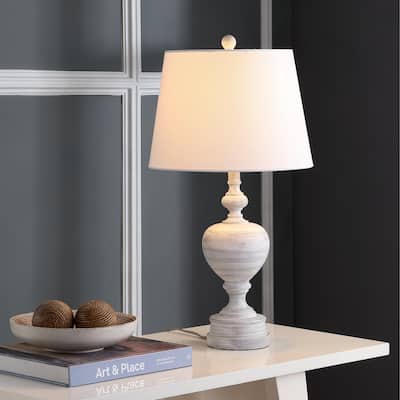 SAFAVIEH Lighting 27-inch Alban White LED Table Lamp (Set of 2) - 14"x14"x27"