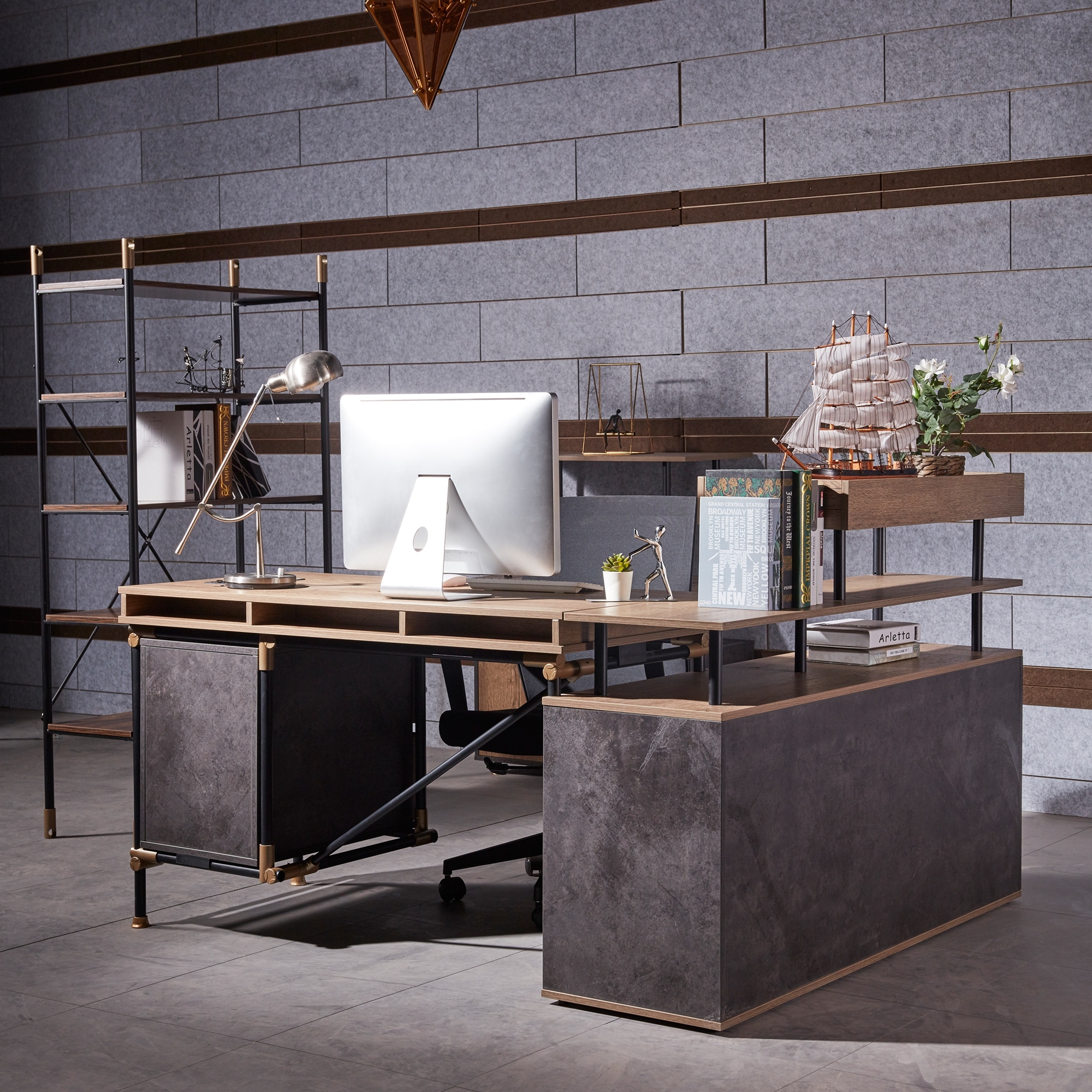 Single Workstation Reversible L Shape Executive Desk Overstock 32820388