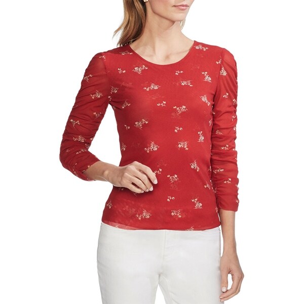 vince camuto ruched cold shoulder top