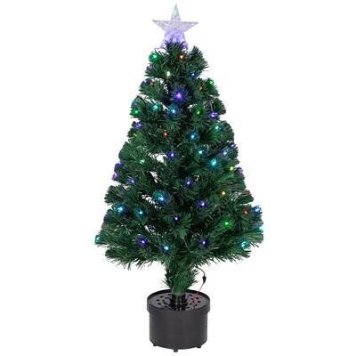 4' Pre-Lit LED Fiber Optic Artificial Christmas Tree with Color Changing Stars