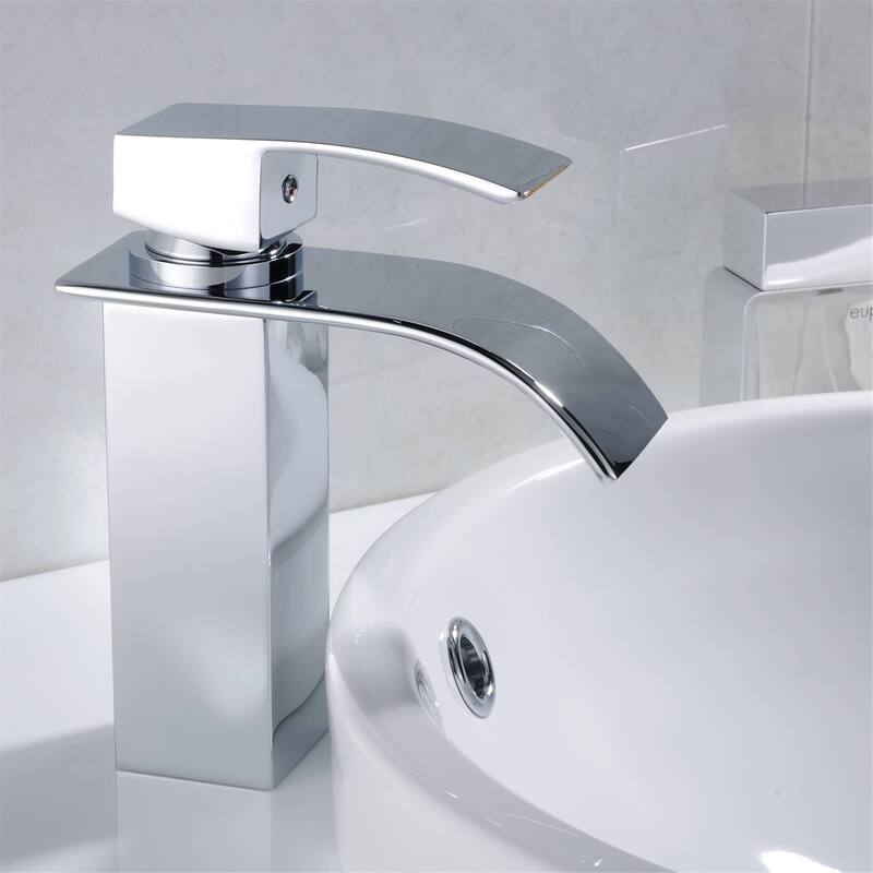 Waterfall Bathroom Sink Faucet Single Hole Bathroom Faucets One Handle Modern Basin Vanity Taps With Valve