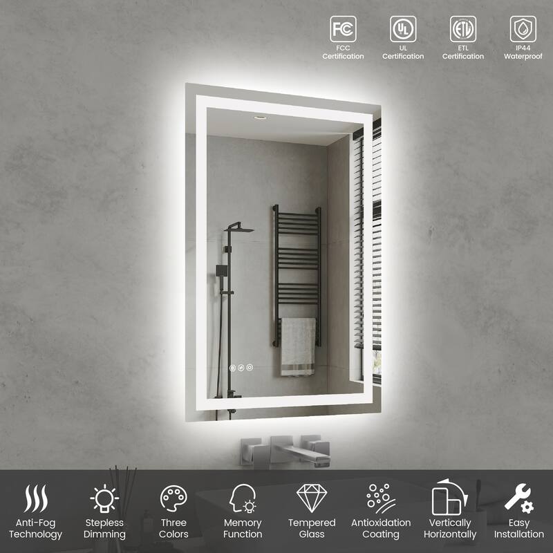 24*36 Inch LED Bathroom Mirror