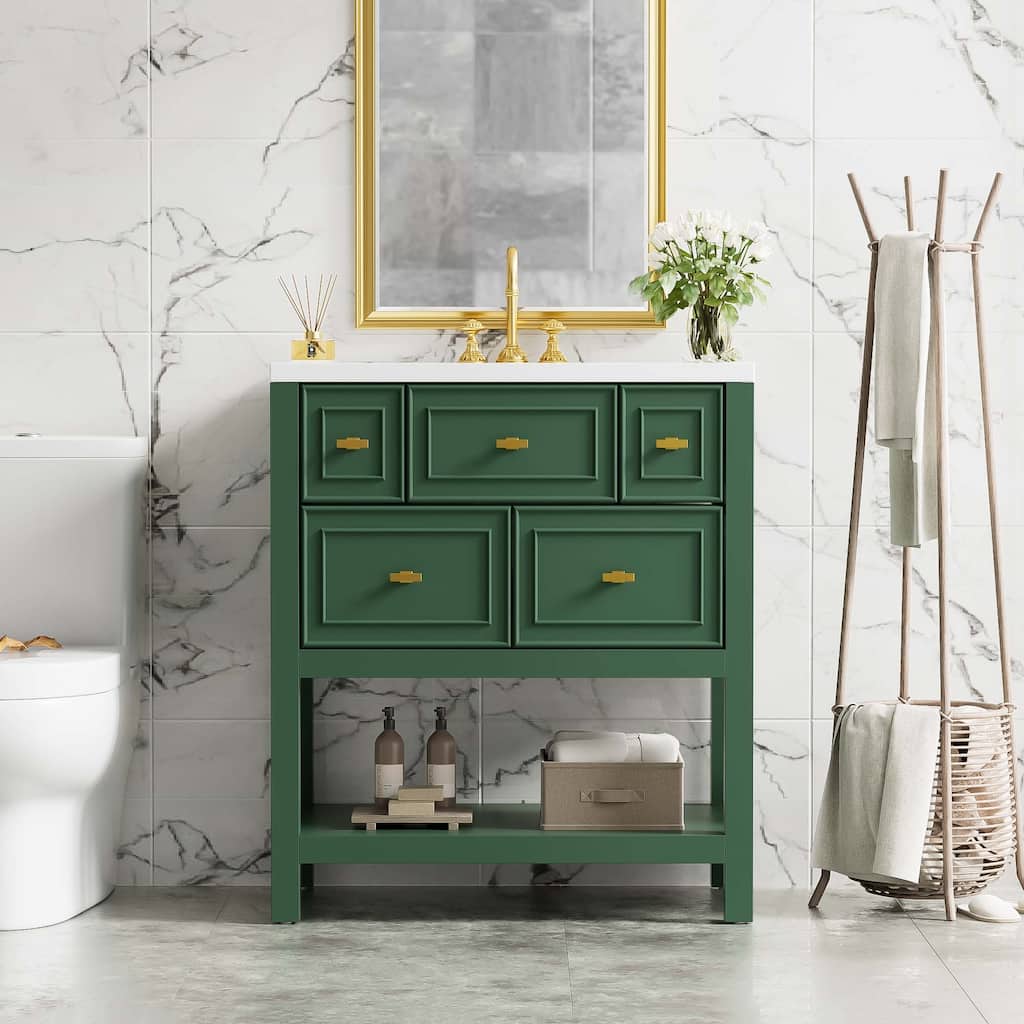 Wood Freestanding Bathroom Vanity with Sink
