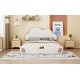preview thumbnail 29 of 27, Queen Cloud Headboard Upholstered Bed with Rounded Footboard and Storage Pocket, Grey