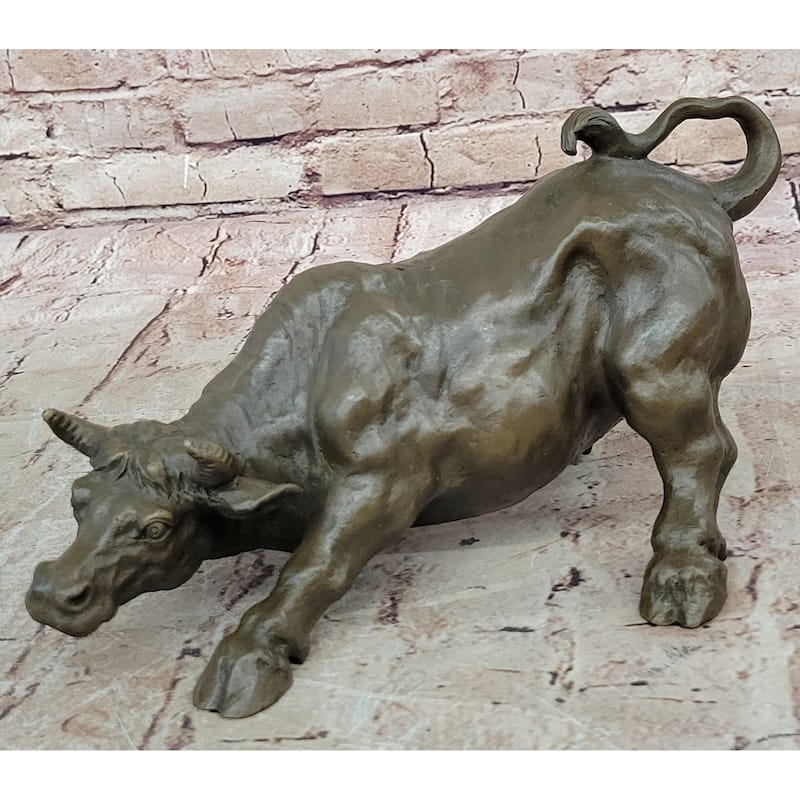 Bronze Sculpture Statue Abstract Imitative Bull Horns Figurine Stock Broker Sale Gift Decor