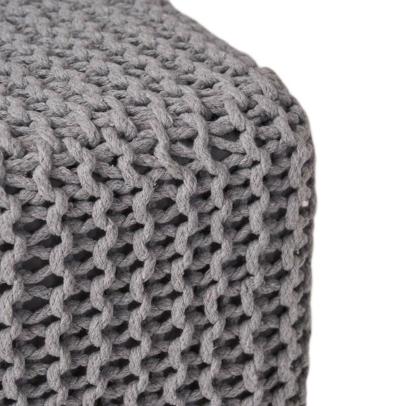 Charming Knitted Foot Stool for Cozy Home Spaces