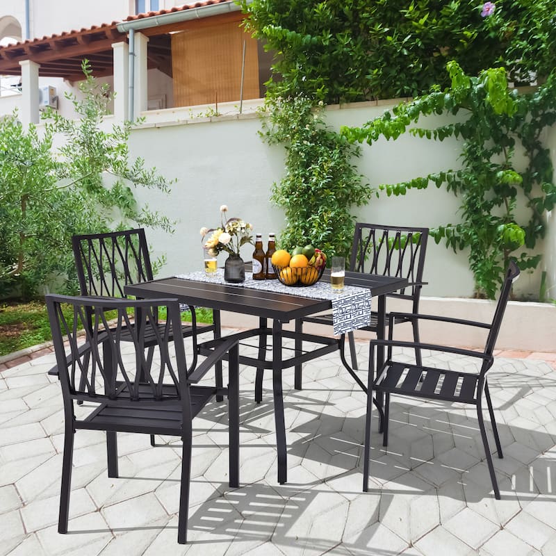 Outdoor 5-Piece Dining Set with 1.57'' Umbrella Hole