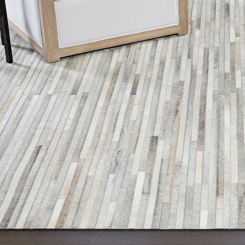 Ben Soleimani South American Cowhide Stripe Hand Woven Rug