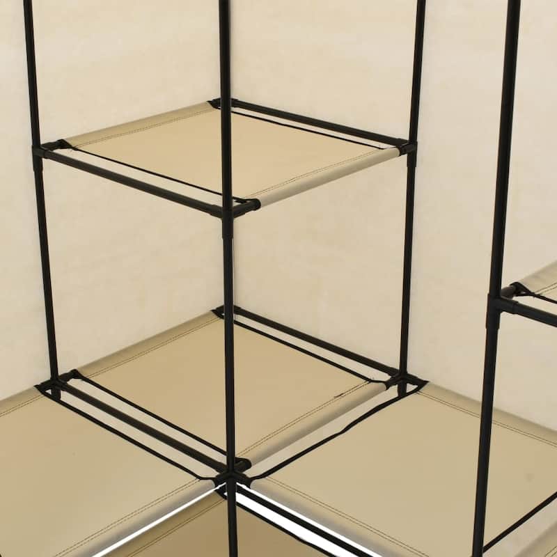 vidaXL Closet Corner Wardrobe Bedroom Closet Freestanding Clothing Rack Rail - 51.2" x 34.3" x 66.5"