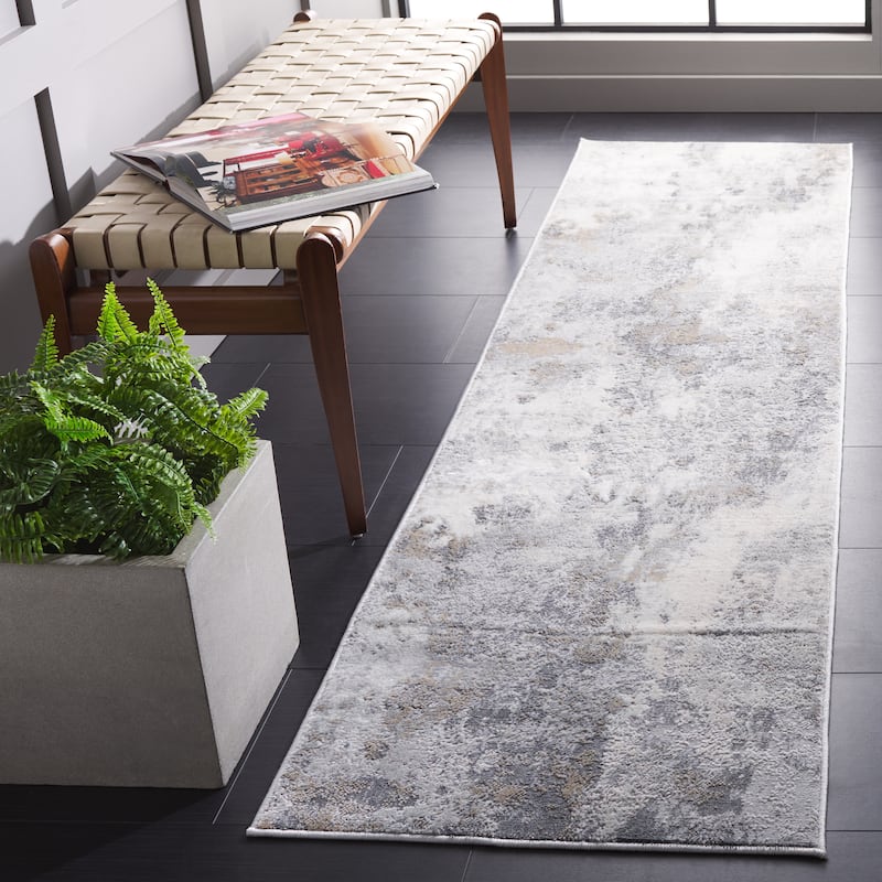 SAFAVIEH Lagoon Gesine Modern Area Rug - 2'2" x 8' Runner - Ivory/Grey