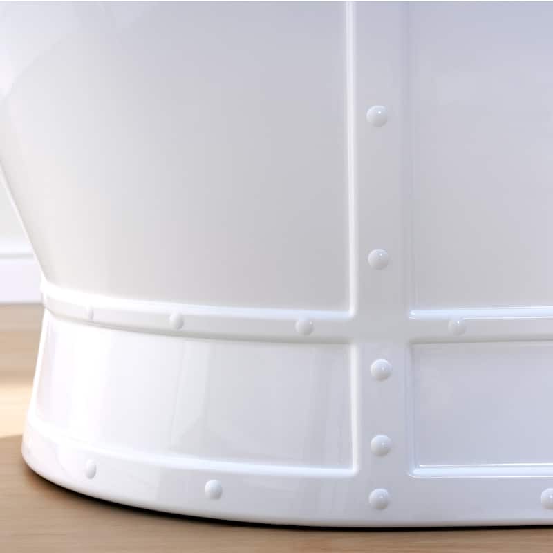 66'' W,69 GALLONS Freestanding Acrylic Soaking Bathtub With Drain And Overflow Holes