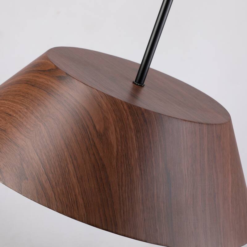 1-Light 15.7" Wide Modern Scandinavian-Style Wood-Like Pendant Lamp with Lamp Shade diffuser