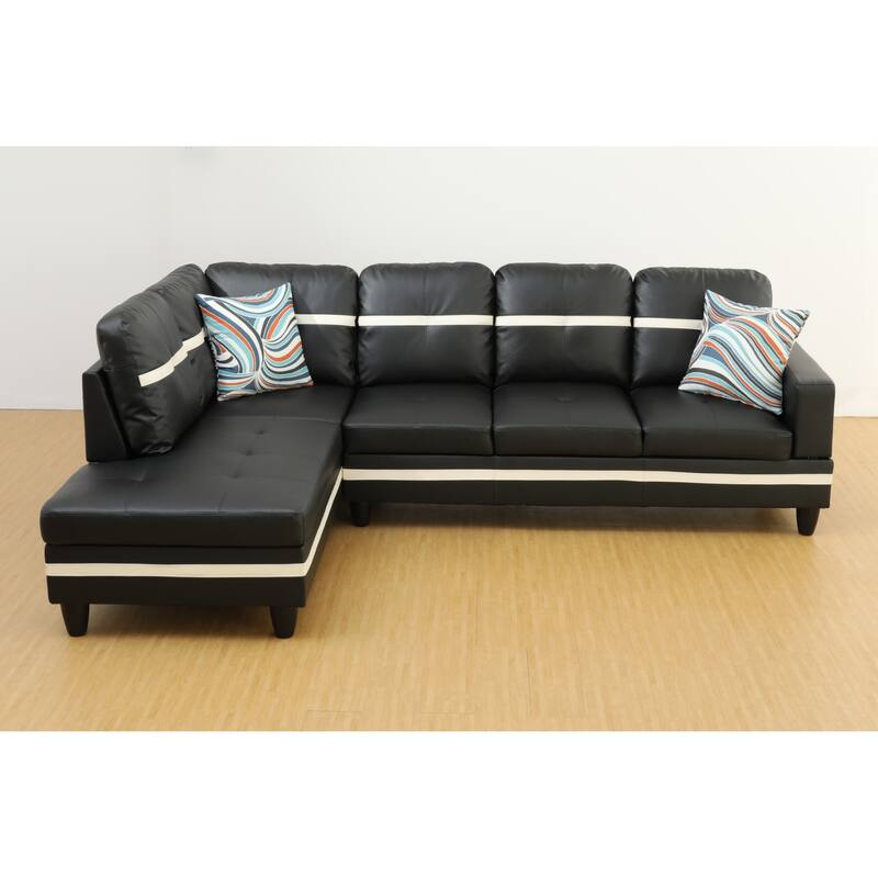 KISRAIS 103" Wide 2-Piece Vegan Leather Sectional Sofa