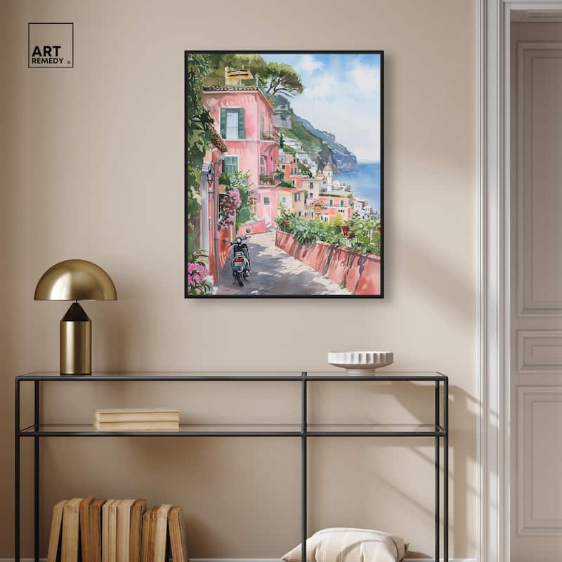 Lush Coastal Villa Canvas by Art Remedy