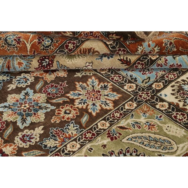Vegetable Dye Garden Design Heriz Serapi Oriental Area Rug Handmade - 7'11" x 9'8"
