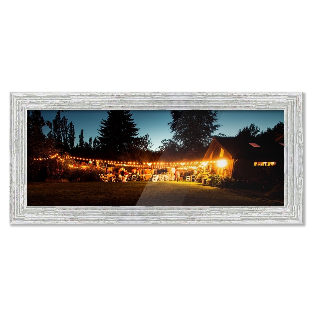 19x30 White Barnwood Picture Frame - with Acrylic Front and Foam Board Backing