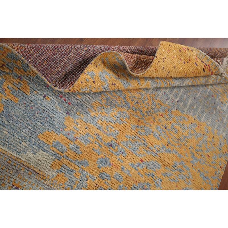 All-Over Moroccan Abstract Area Rug Handmade Wool Carpet - 5'3"x 8'3"