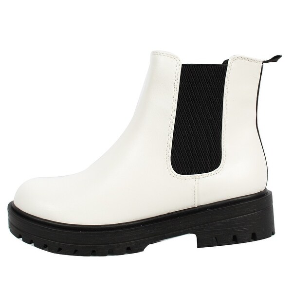 round toe chelsea boots womens