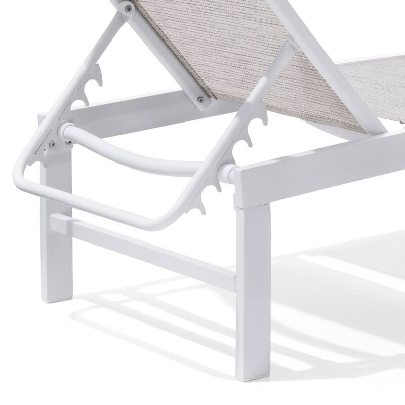 VredHom Aluminum Adjustable Outdoor Chaise Lounge Chair - 60.4 in L * 24.6 in W * 16.1/40.8 in H