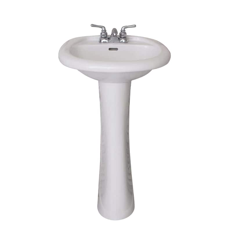 Fine Fixtures Ceramic White Pedestal Sink 22 x 18 - 22 x 18