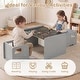 preview thumbnail 18 of 18, Costway 3 PCS Kids Table and Chair Set, Space-saving Toddler Table and