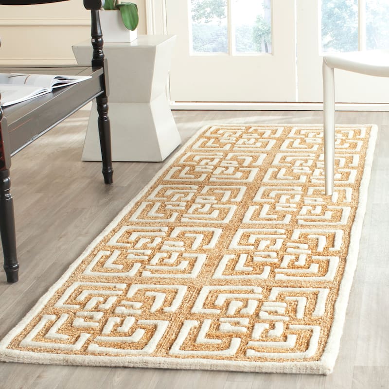 SAFAVIEH Handmade Precious Cielo Modern Polyester Rug - 2'6" x 8' Runner - Camel